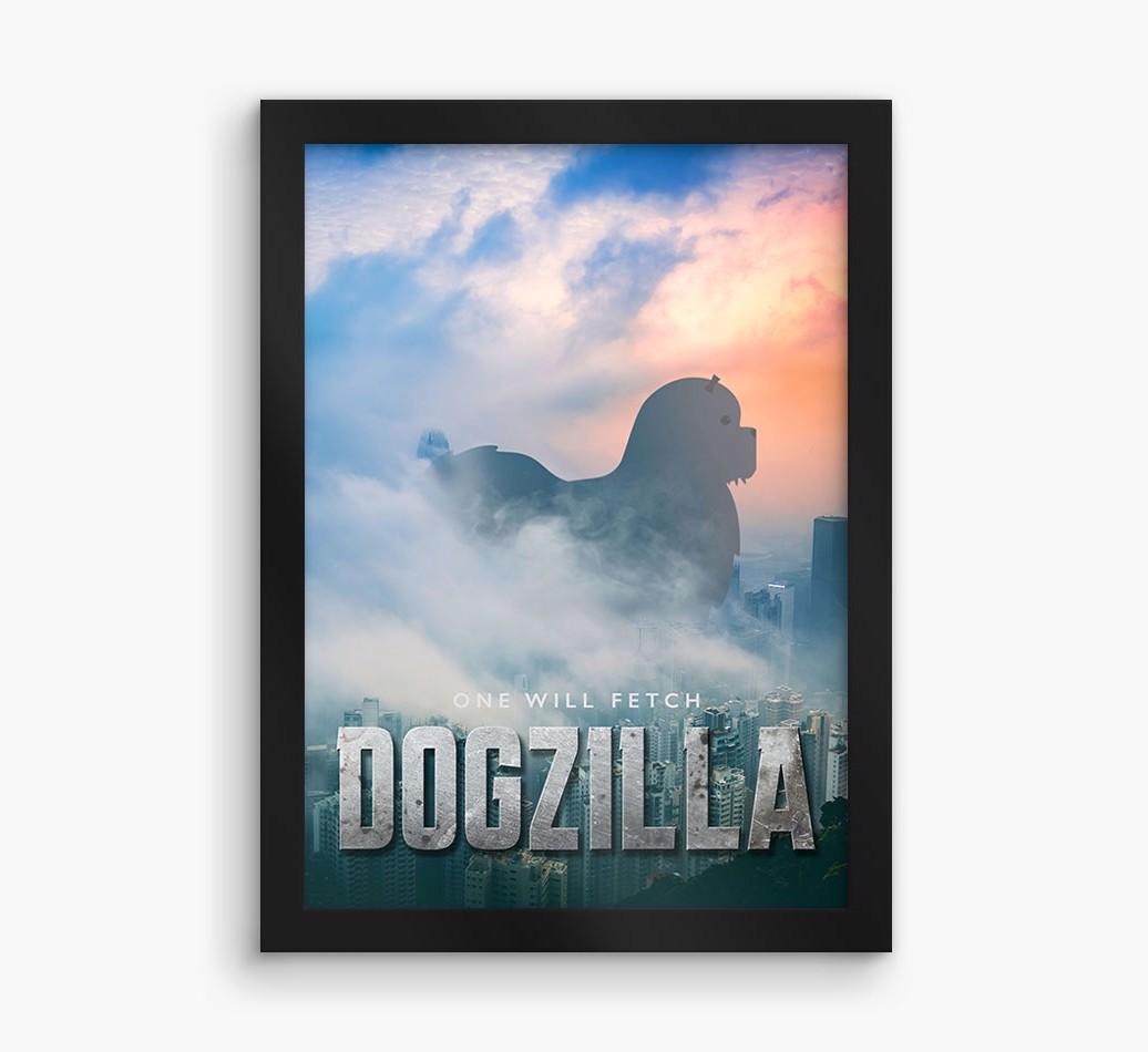 'Dogzilla' {breedFullName} Framed Print