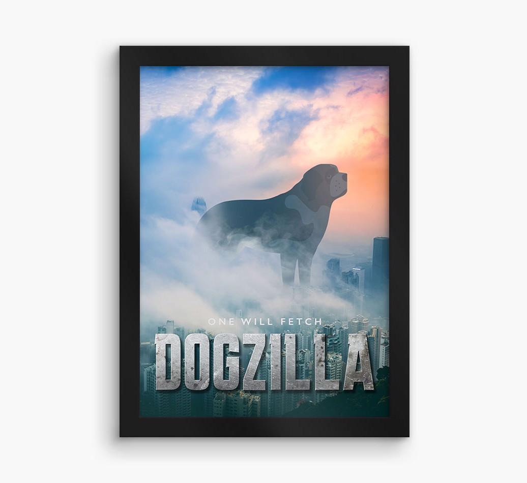 'Dogzilla' {breedFullName} Framed Print