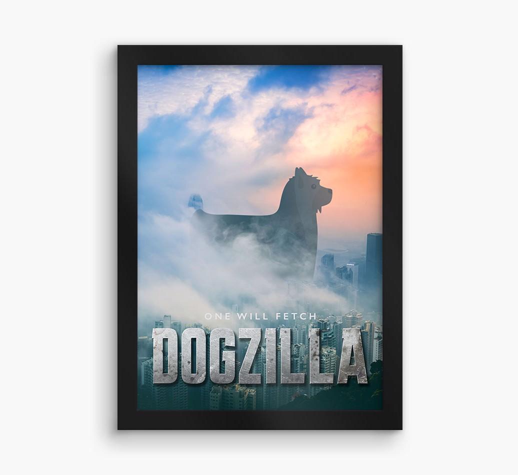 'Dogzilla' {breedFullName} Framed Print