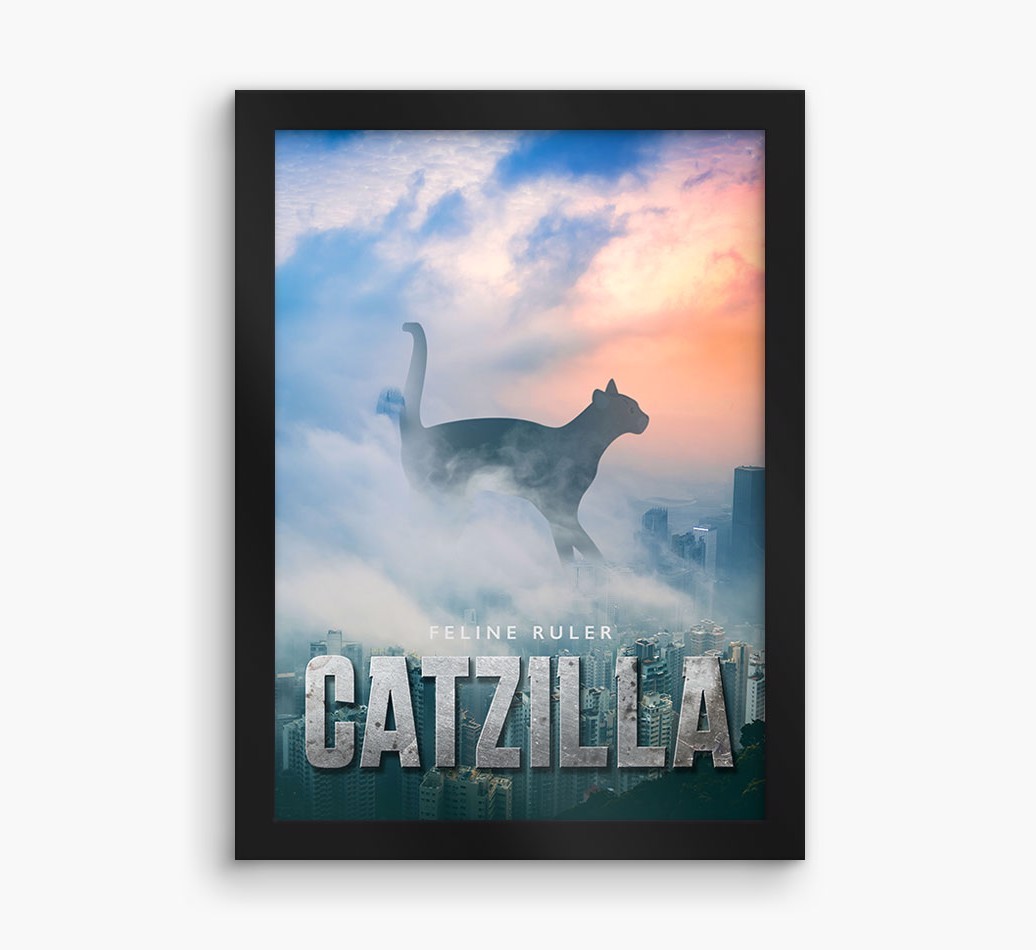'Catzilla' {breedFullName} Framed Print