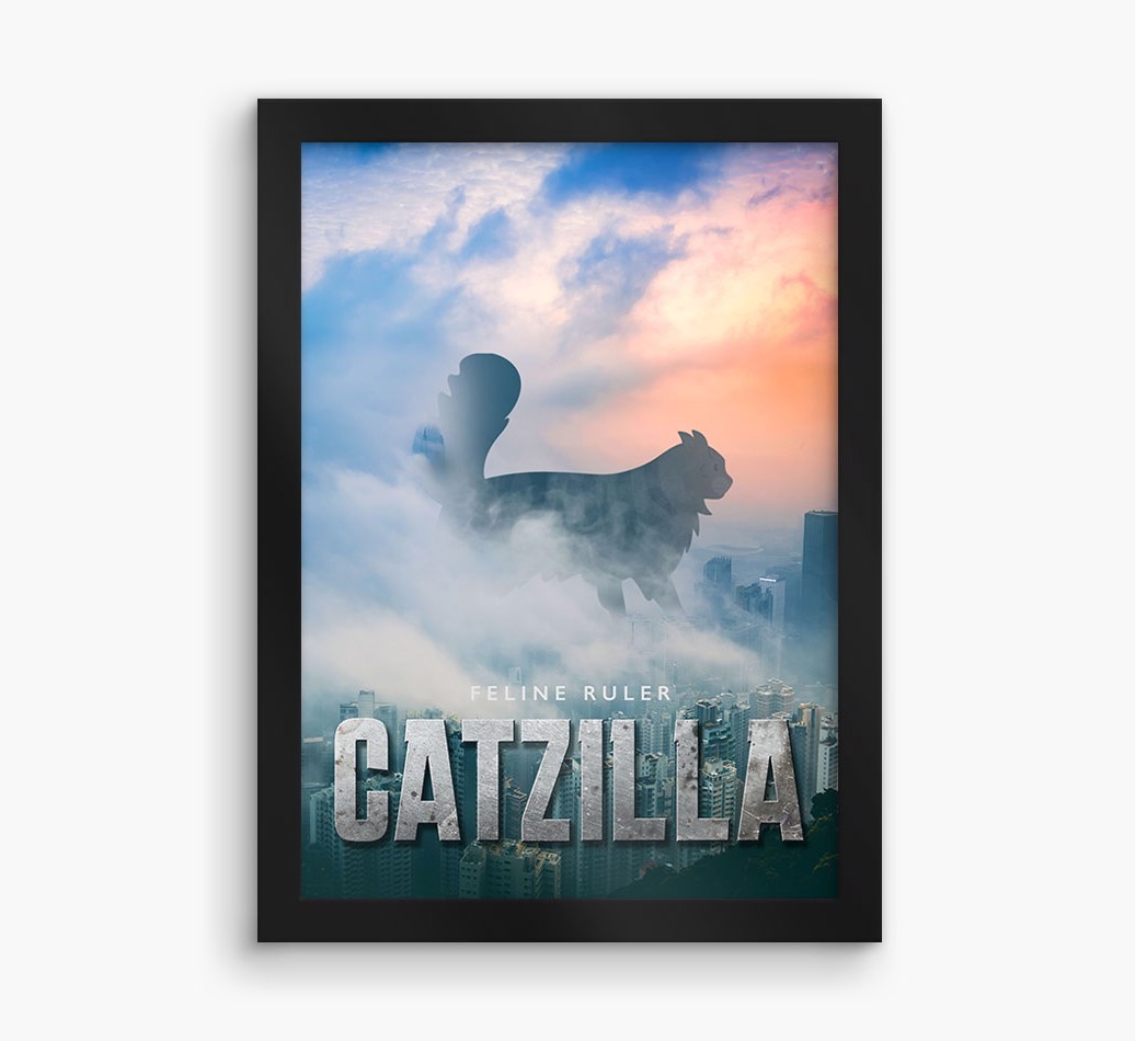 'Catzilla' {breedFullName} Framed Print