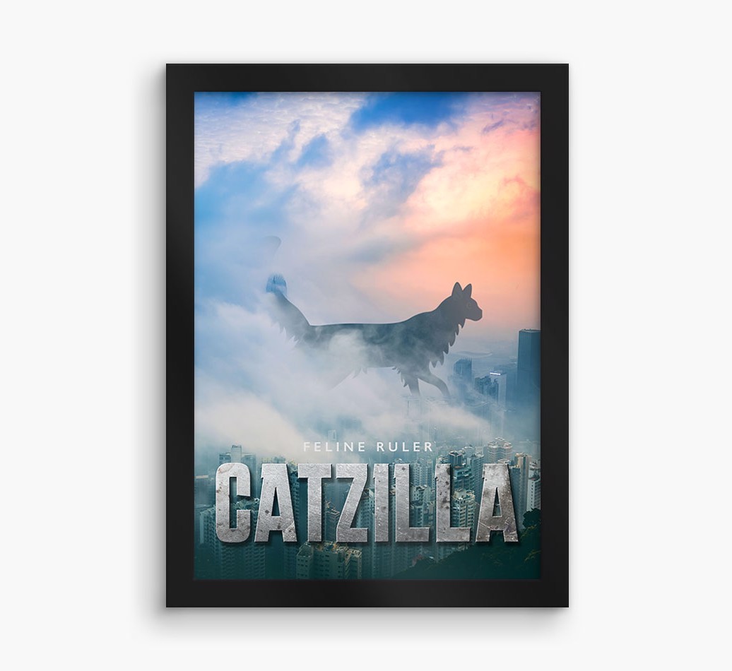 'Catzilla' {breedFullName} Framed Print