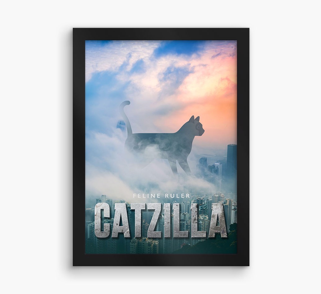'Catzilla' {breedFullName} Framed Print