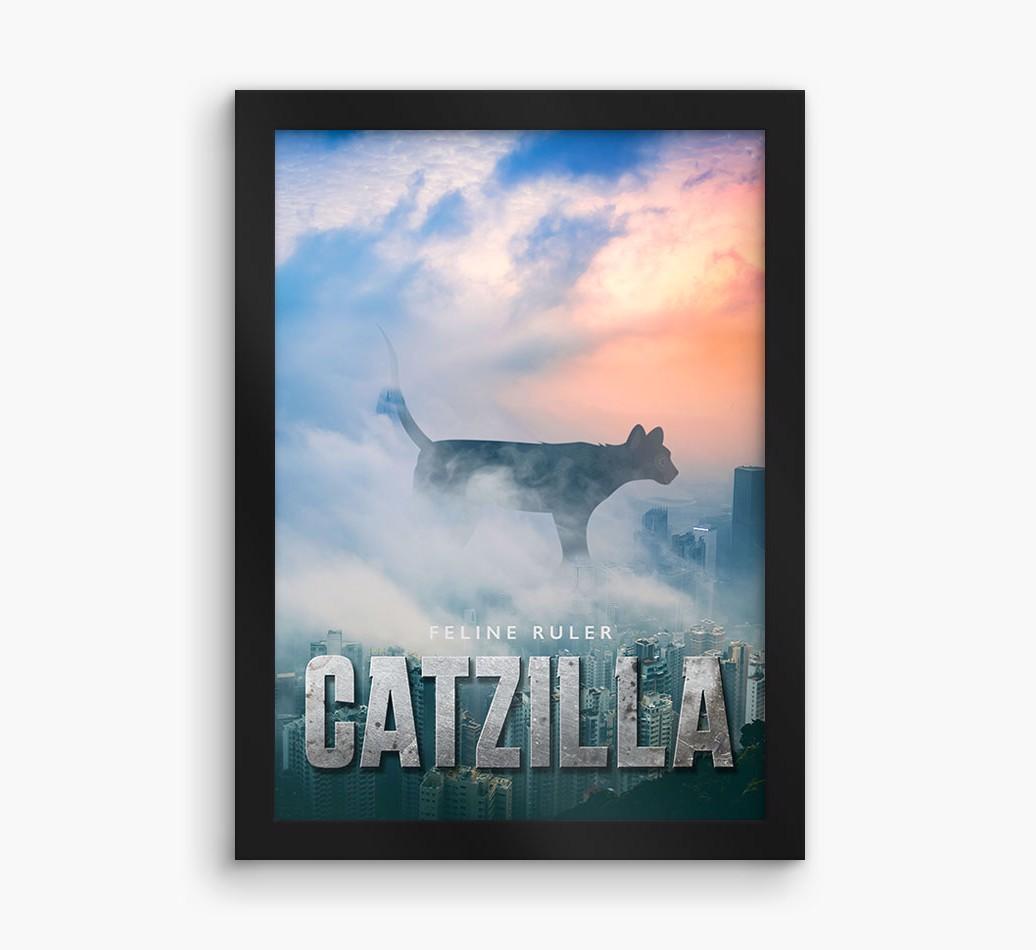 'Catzilla' {breedFullName} Framed Print