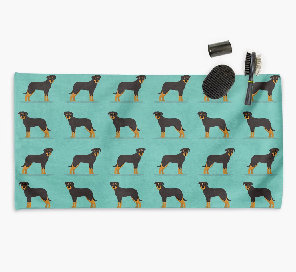 'Side Profile' - Personalised {breedFullName} Towel