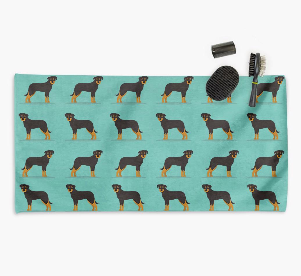 'Side Profile' - Personalised {breedFullName} Towel