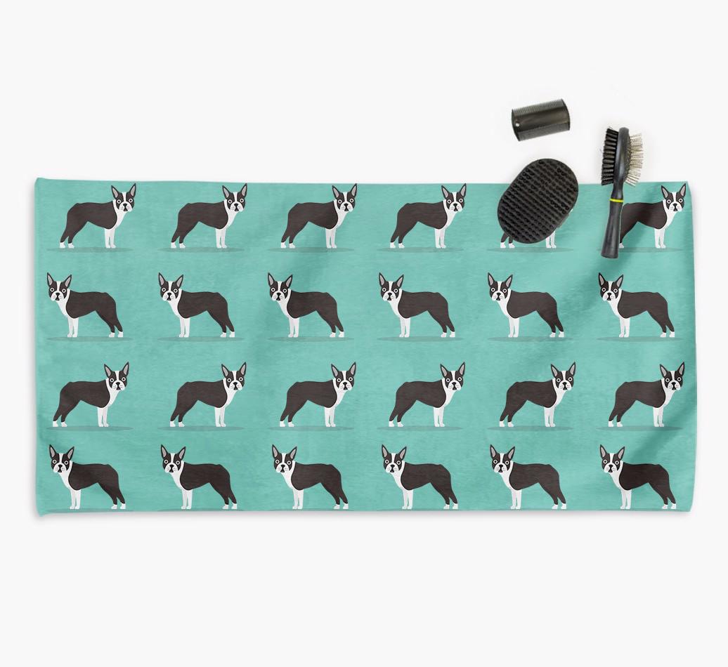 'Side Profile' - Personalised {breedFullName} Towel