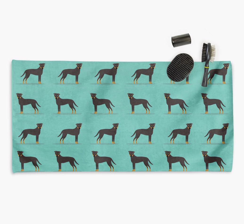 'Side Profile' - Personalised {breedFullName} Towel