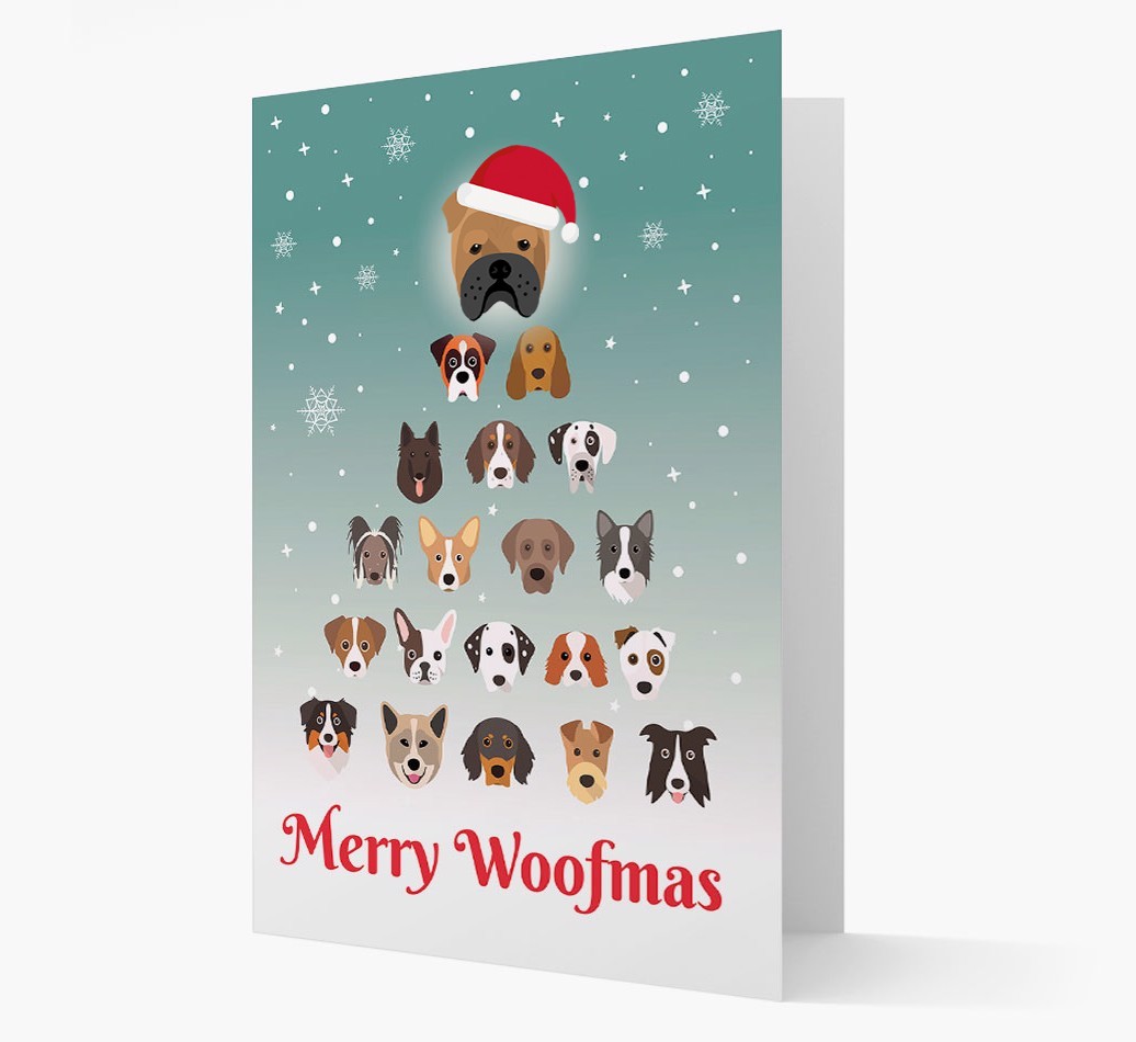 'Merry Woofmas' - Personalized {breedFullName} Christmas Card