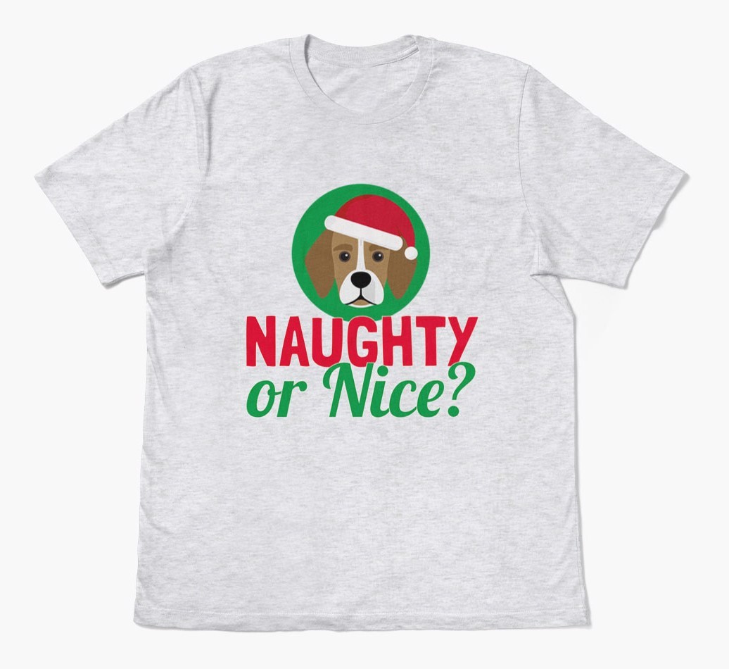 'Naughty or Nice?' - Personalized {breedFullName} Adult T-Shirt