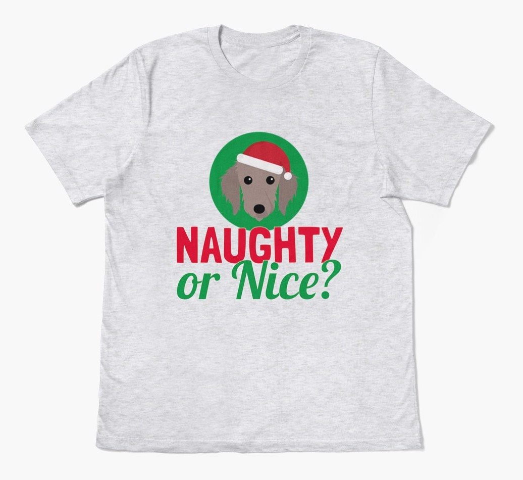 'Naughty or Nice?' - Personalized {breedFullName} Adult T-Shirt