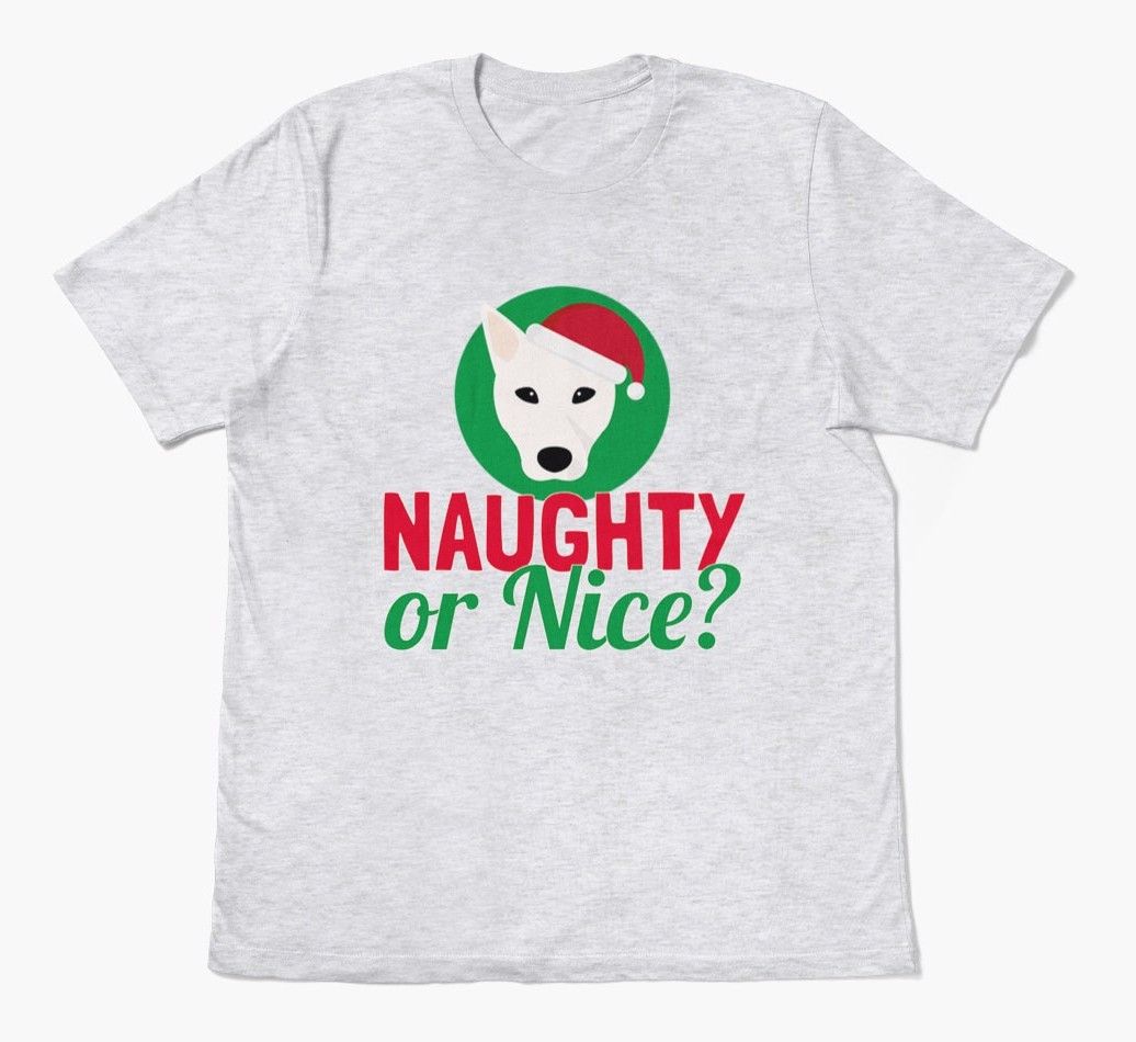 'Naughty or Nice?' - Personalized {breedFullName} Adult T-Shirt