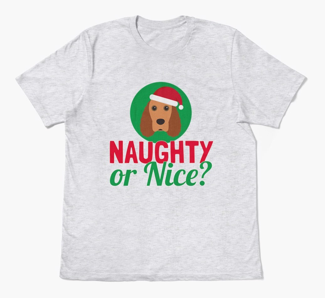 'Naughty or Nice?' - Personalized {breedFullName} Adult T-Shirt