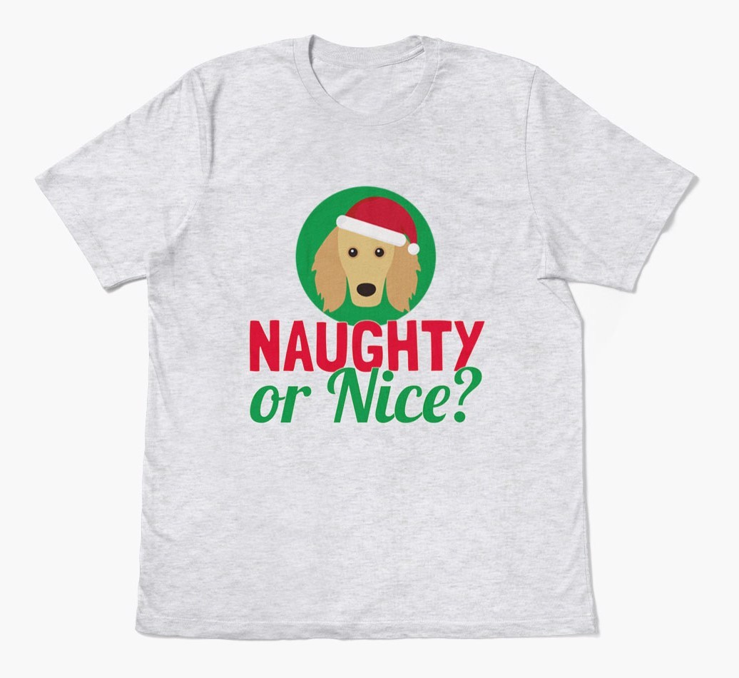 'Naughty or Nice?' - Personalized {breedFullName} Adult T-Shirt