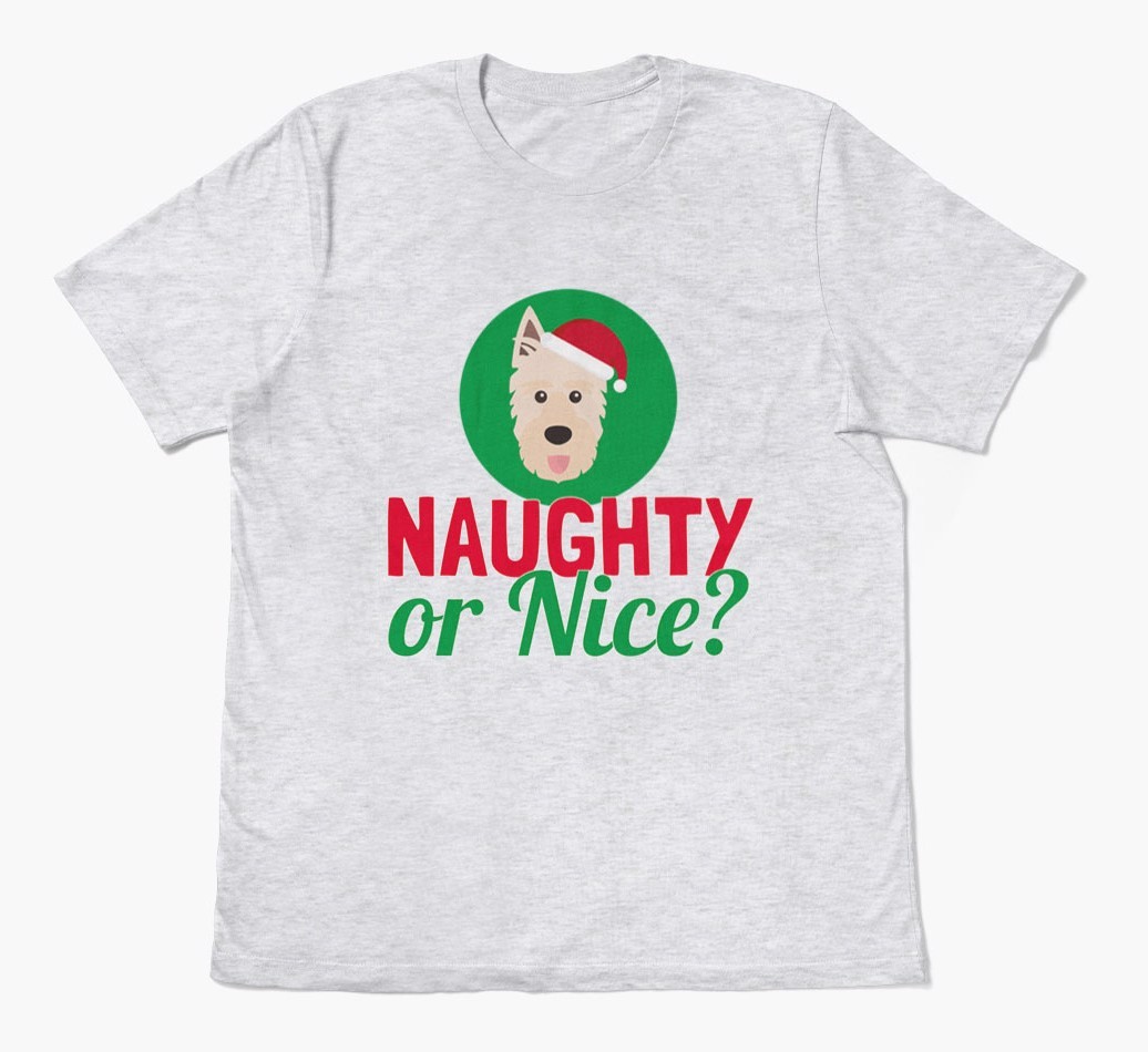 'Naughty or Nice?' - Personalized {breedFullName} Adult T-Shirt