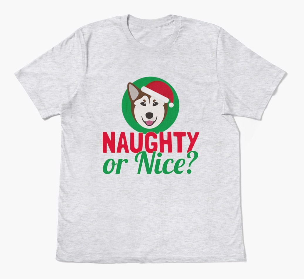 'Naughty or Nice?' - Personalized {breedFullName} Adult T-Shirt