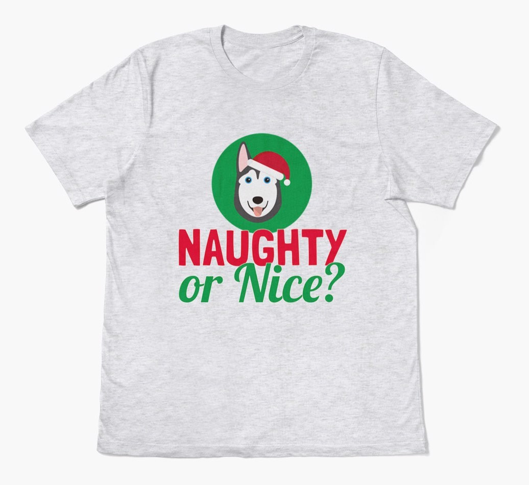 'Naughty or Nice?' - Personalized {breedFullName} Adult T-Shirt
