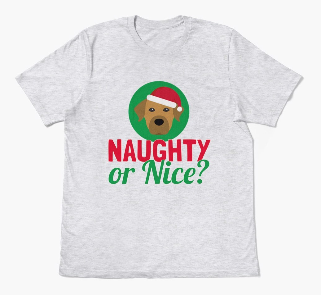 'Naughty or Nice?' - Personalized {breedFullName} Adult T-Shirt
