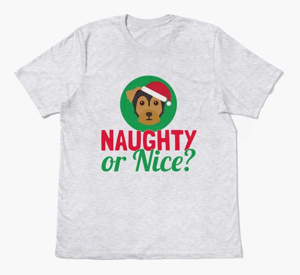 'Naughty or Nice?' - Personalized {breedFullName} Adult T-Shirt