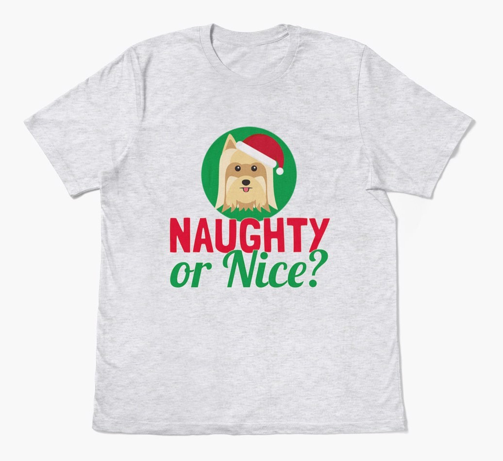 'Naughty or Nice?' - Personalized {breedFullName} Adult T-Shirt