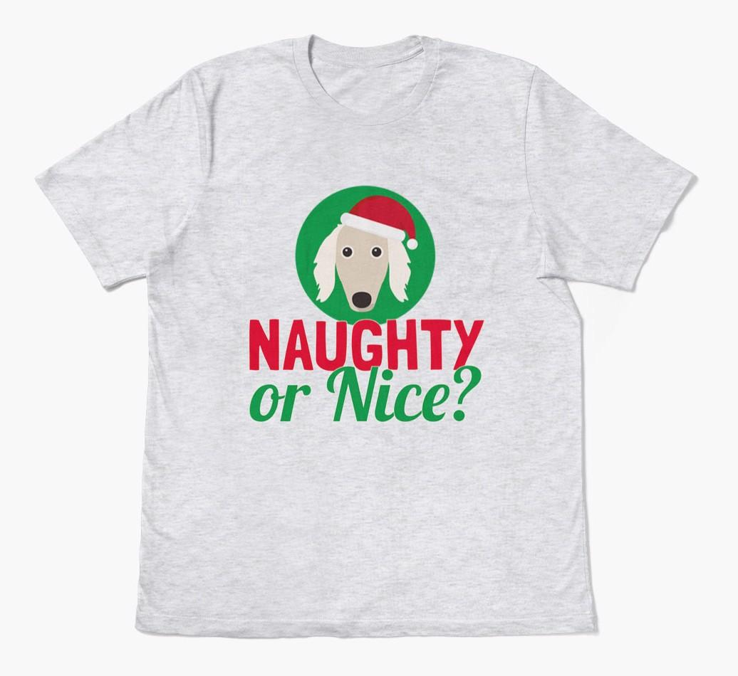 'Naughty or Nice?' - Personalized {breedFullName} Adult T-Shirt