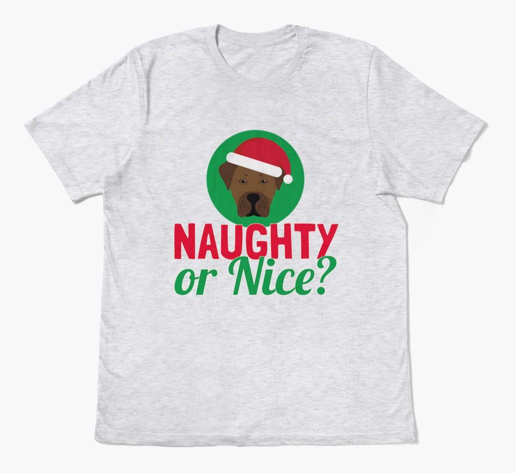 'Naughty or Nice?' - Personalized {breedFullName} Adult T-Shirt