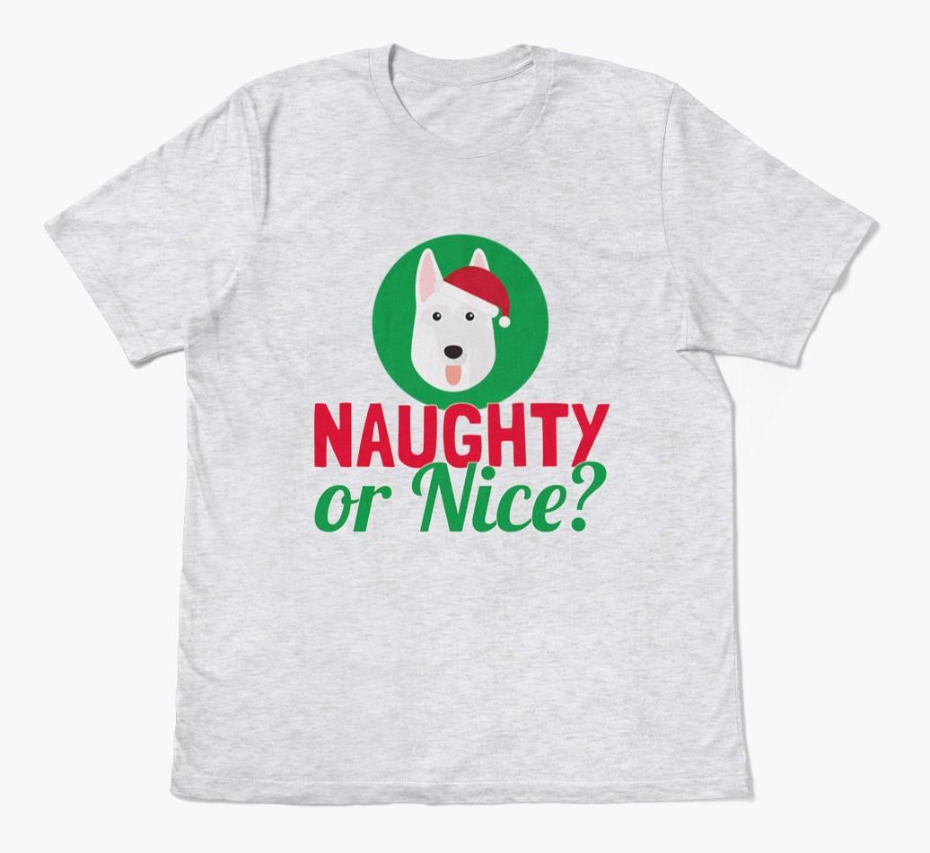 'Naughty or Nice?' - Personalized {breedFullName} Adult T-Shirt