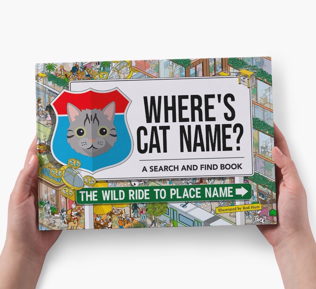Personalized Cat Book - Where's Your Cat - Wild Ride