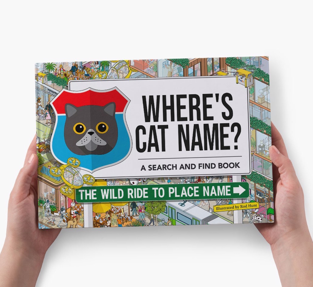 Personalized Cat Book - Where's Your Cat - Wild Ride