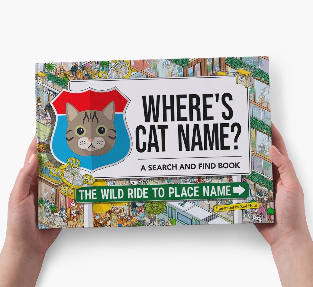 Personalized Cat Book - Where's Your Cat - Wild Ride
