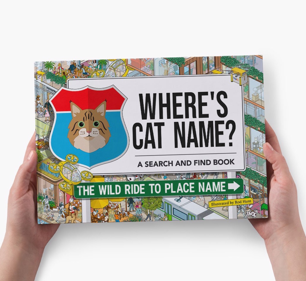 Personalized Cat Book - Where's Your Cat - Wild Ride