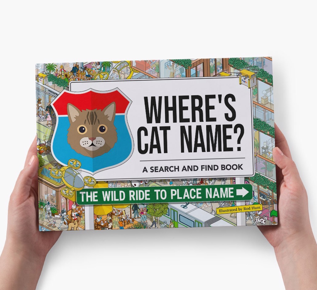 Personalized Cat Book - Where's Your Cat - Wild Ride