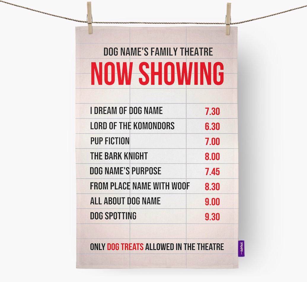 'Cinema Sign' - Personalized {breedFullName} Dish Towel