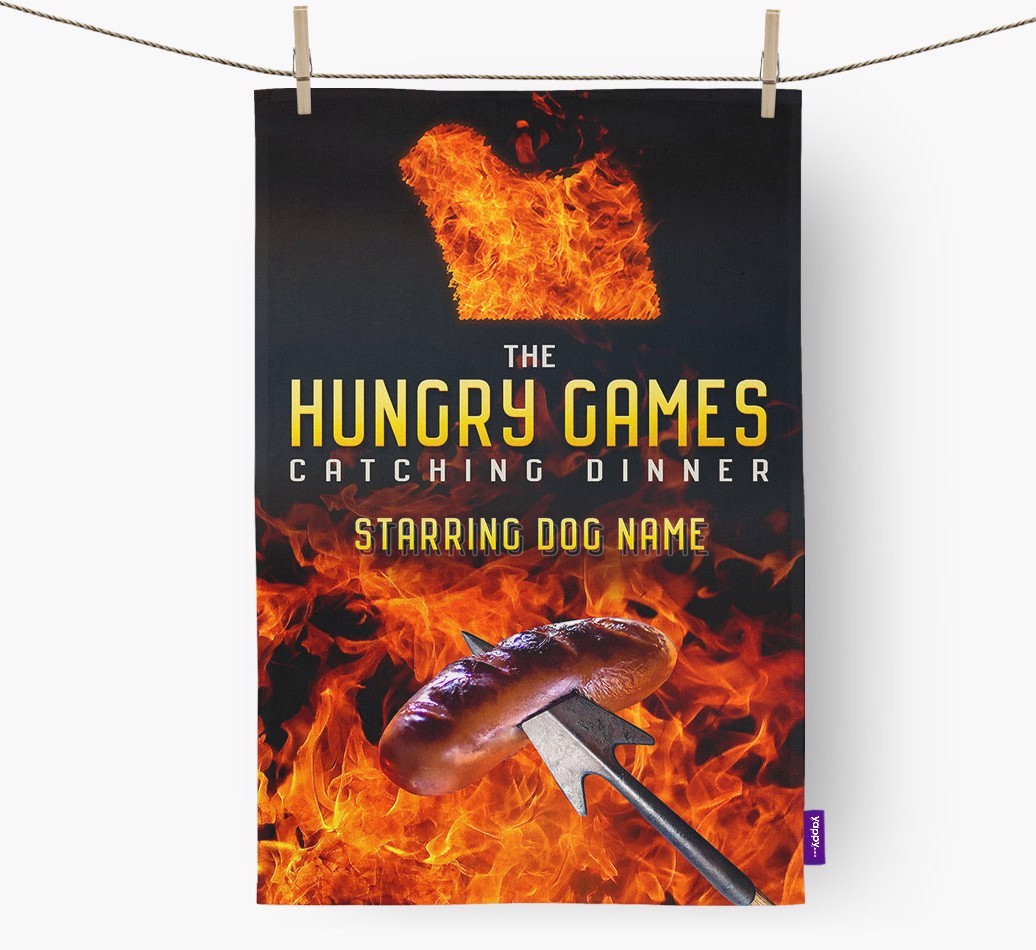 'The Hungry Games' - Personalised {breedFullName} Tea Towel