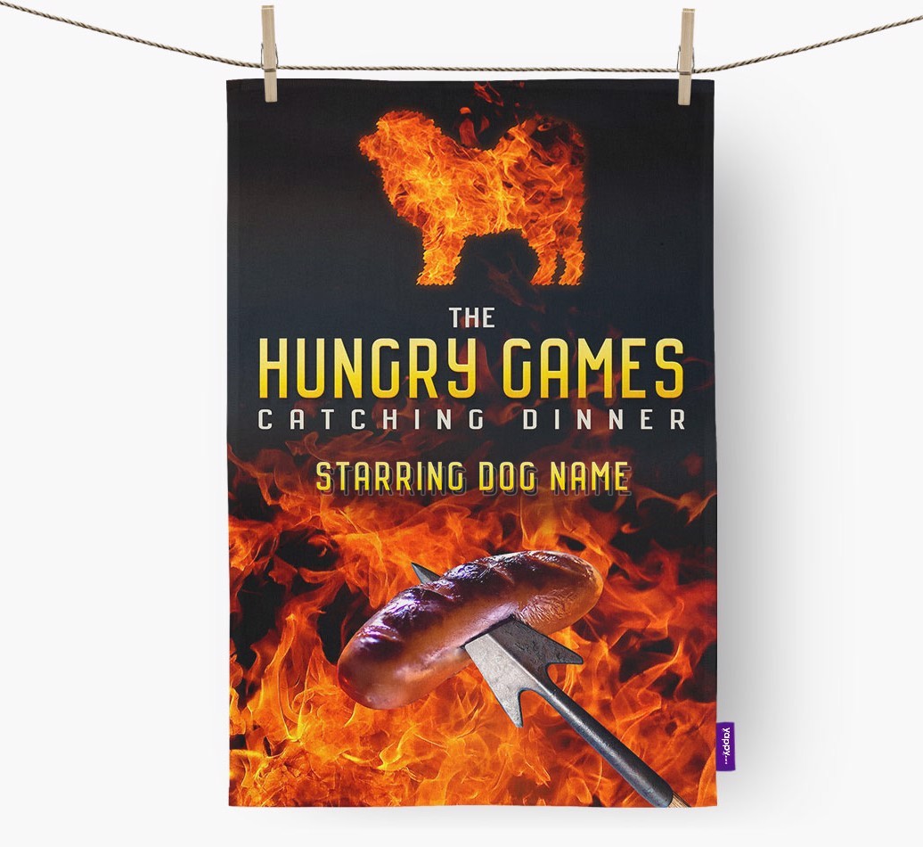 'The Hungry Games' - Personalised {breedFullName} Tea Towel