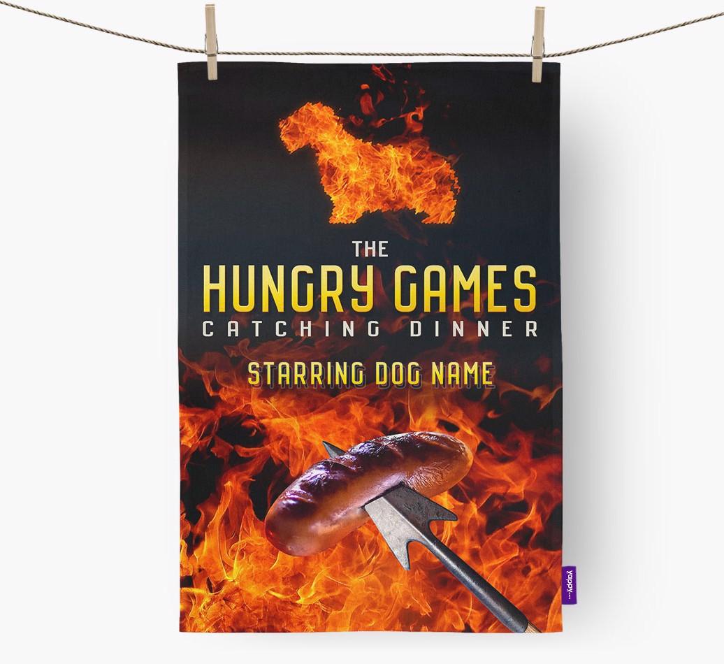 'The Hungry Games' - Personalized {breedFullName} Tea Towel