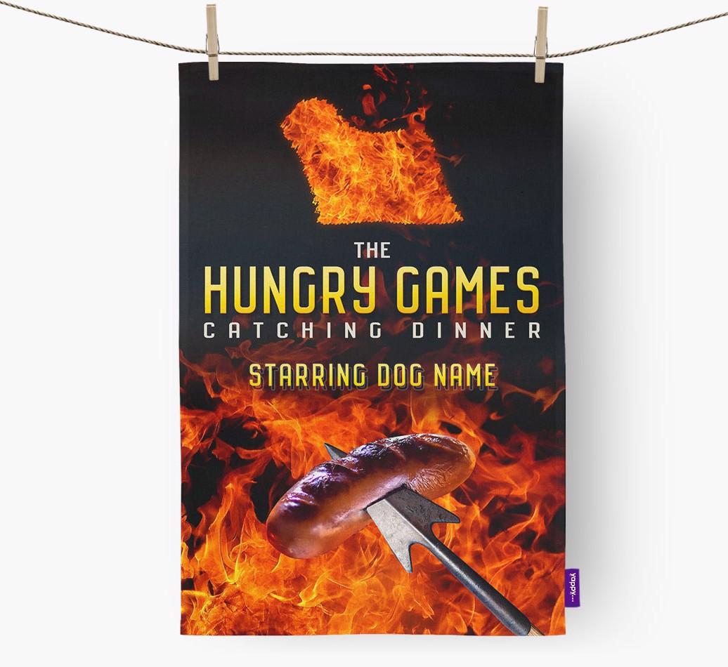 'The Hungry Games' - Personalized {breedFullName} Tea Towel