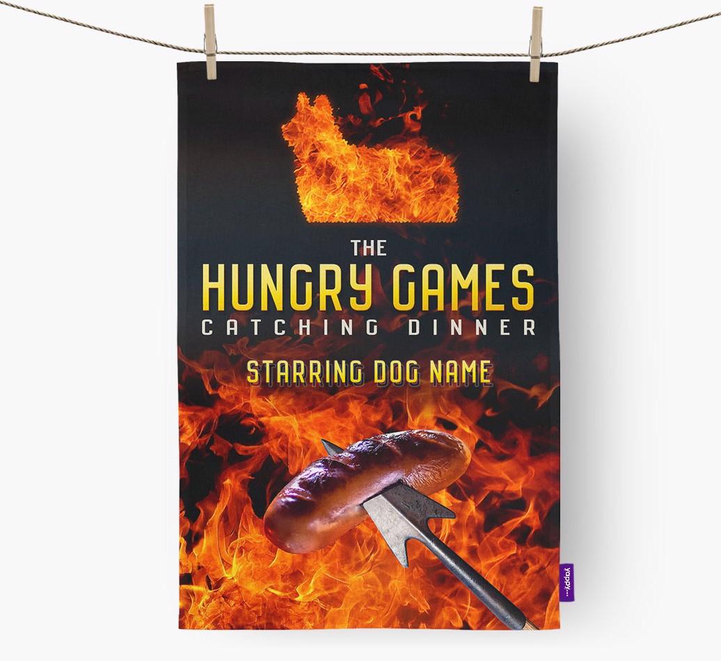 'The Hungry Games' - Personalized {breedFullName} Tea Towel