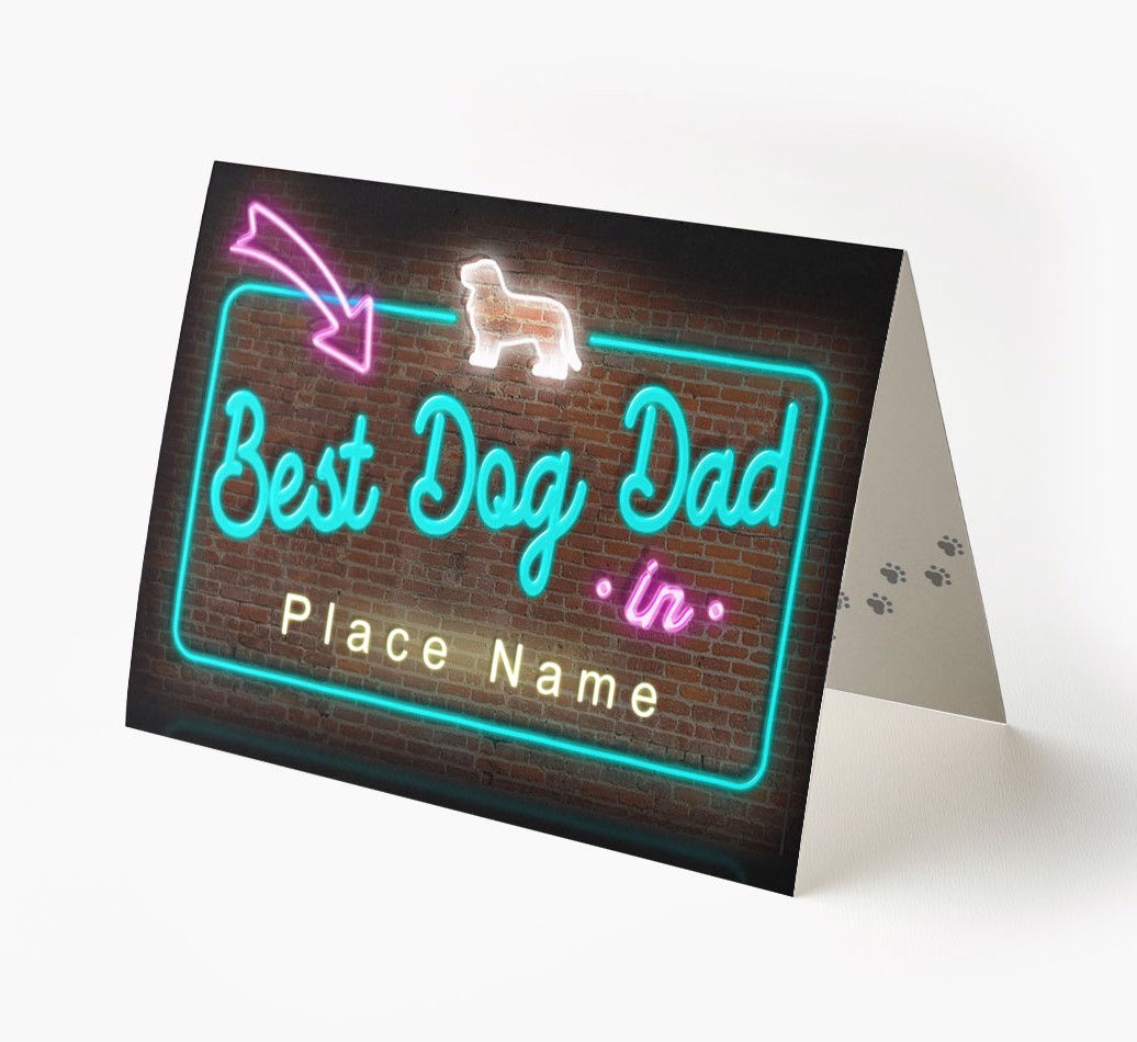 'Best Dog Dad in Town' - Personalized {breedFullName} Card