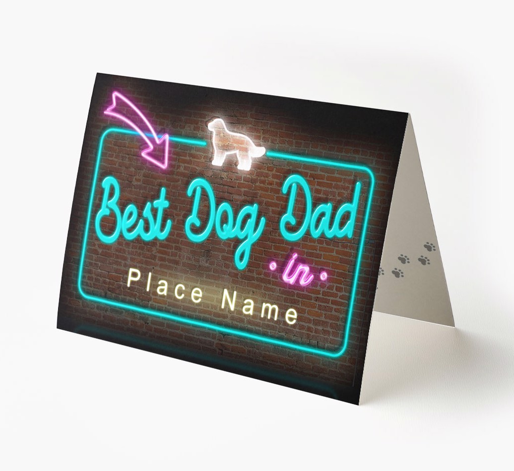 'Best Dog Dad in Town' - Personalized {breedFullName} Card