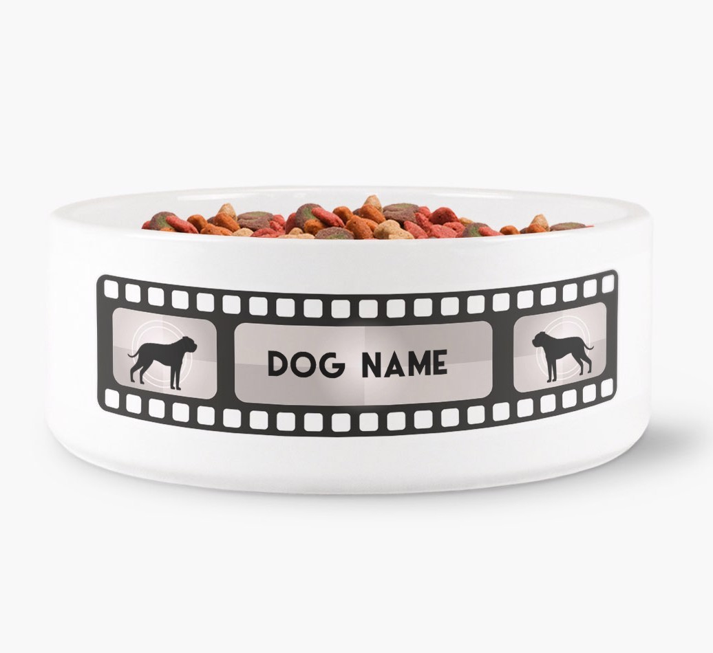 'Movie Reel' - Personalised Dog Bowl for your {breedFullName}