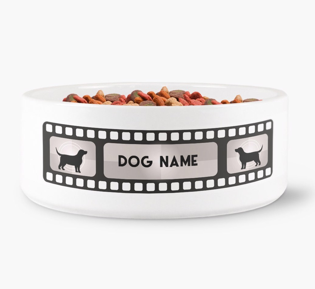 'Movie Reel' - Personalised Dog Bowl for your {breedFullName}