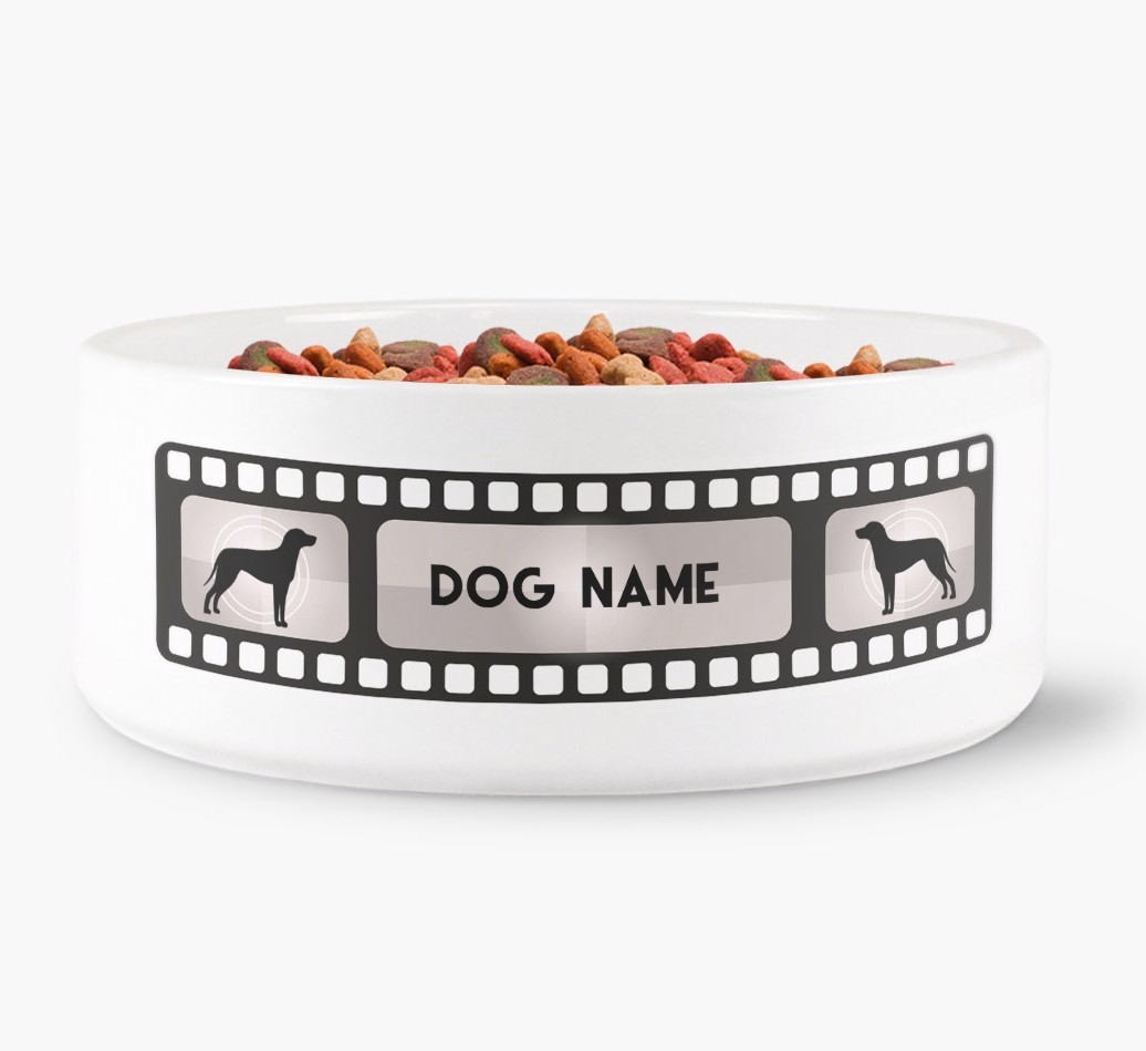 'Movie Reel' - Personalised Dog Bowl for your {breedFullName}