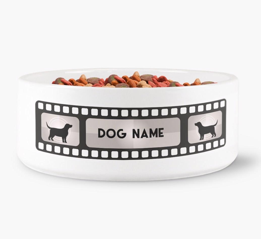 'Movie Reel' - Personalised Dog Bowl for your {breedFullName}