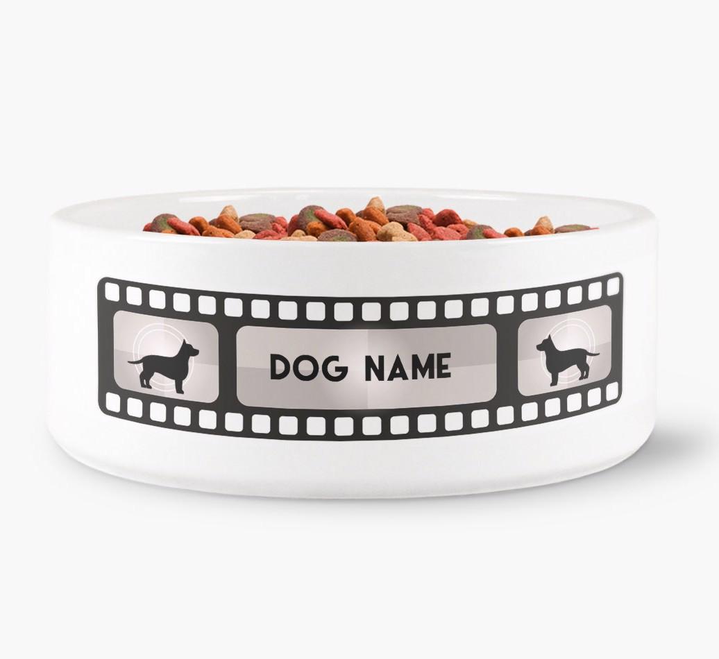 'Movie Reel' - Personalised Dog Bowl for your {breedFullName}