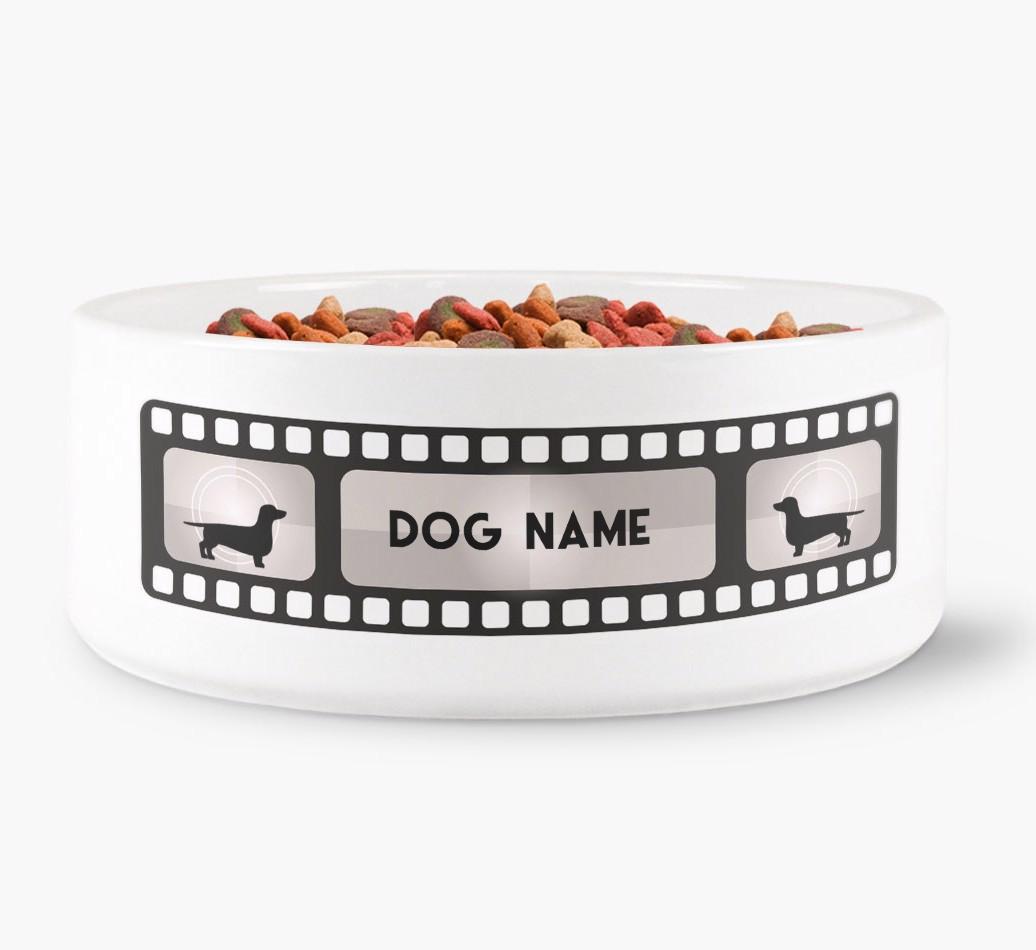 'Movie Reel' - Personalised Dog Bowl for your {breedFullName}
