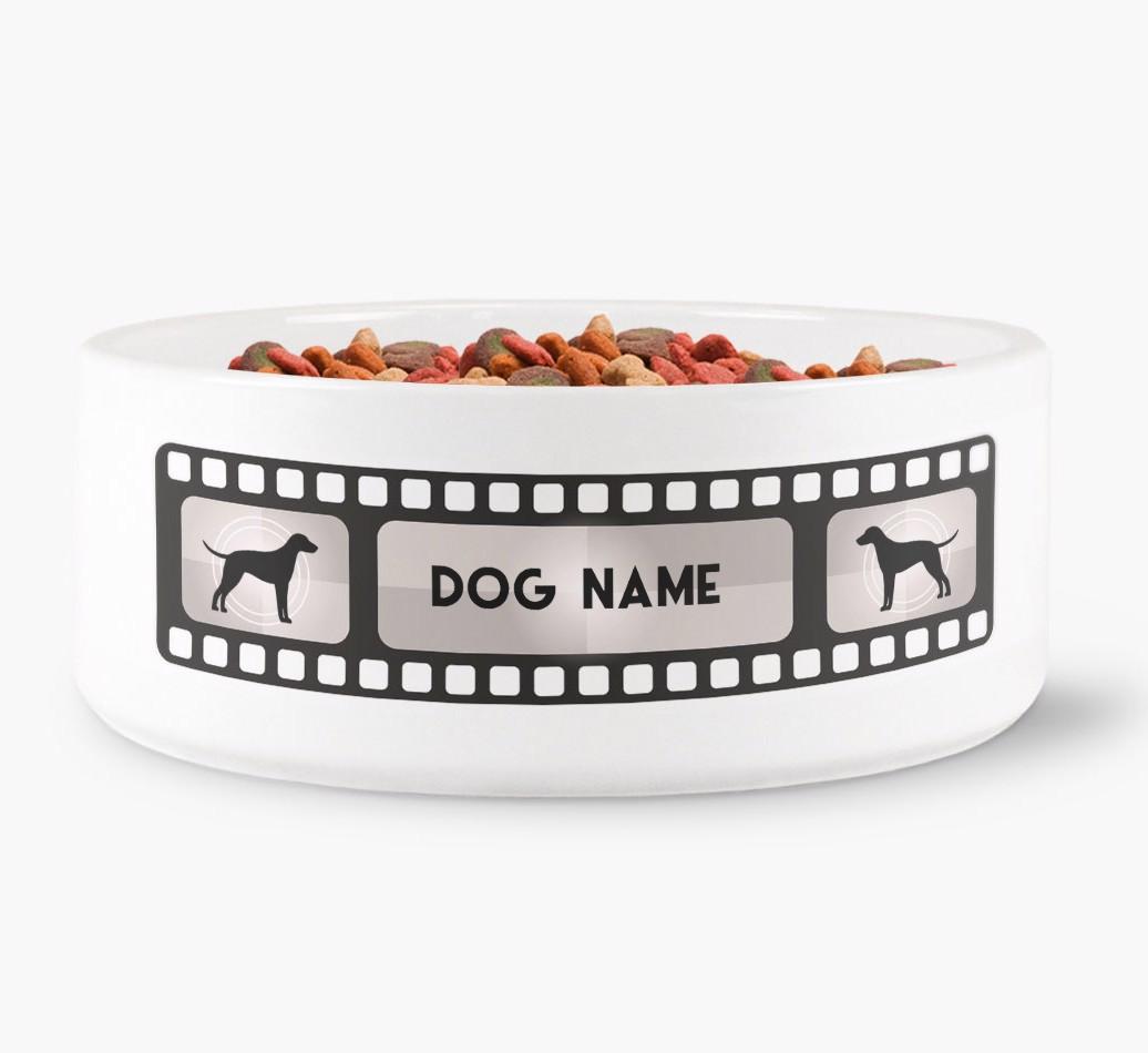 'Movie Reel' - Personalised Dog Bowl for your {breedFullName}