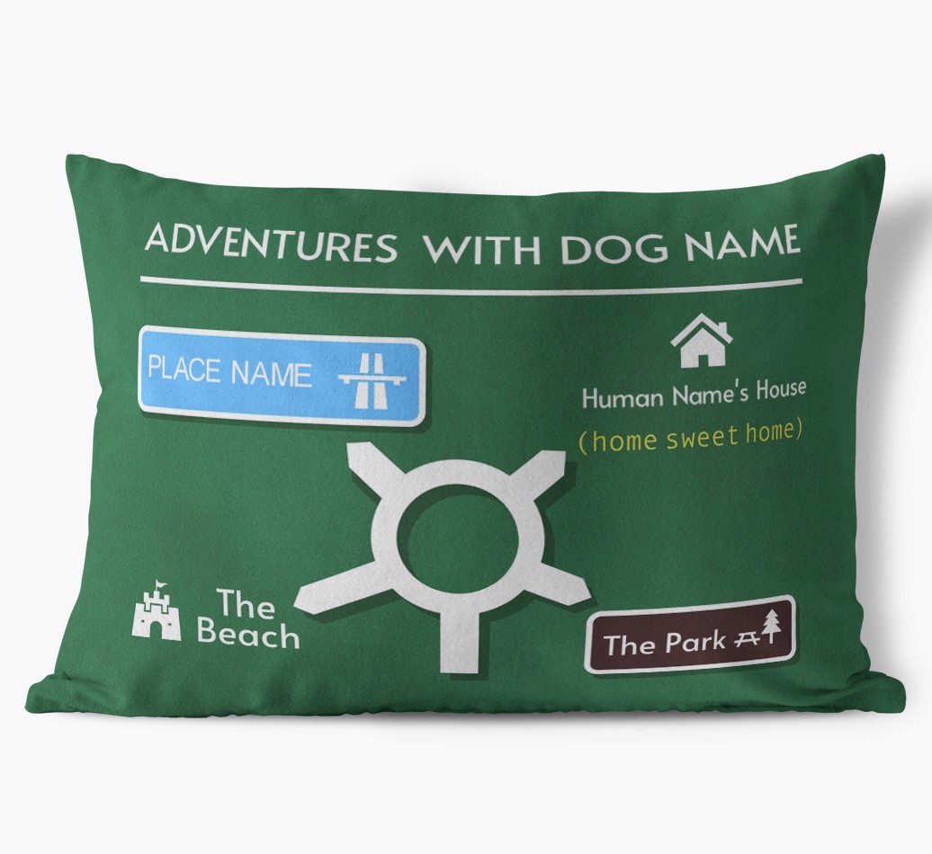Road Sign to Home: Personalized {breedFullName} Soft Touch Pillow
