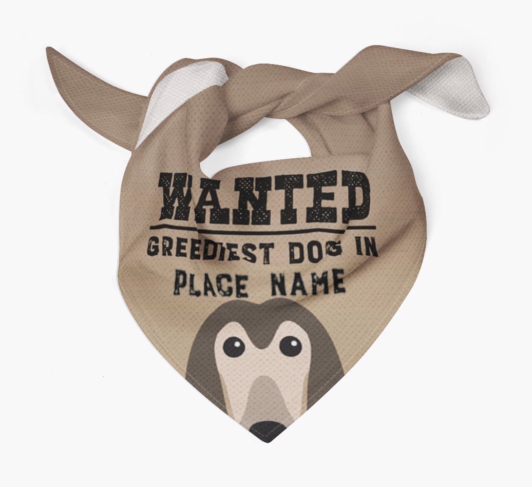 'Wanted' - Personalised {breedFullName} Bandana