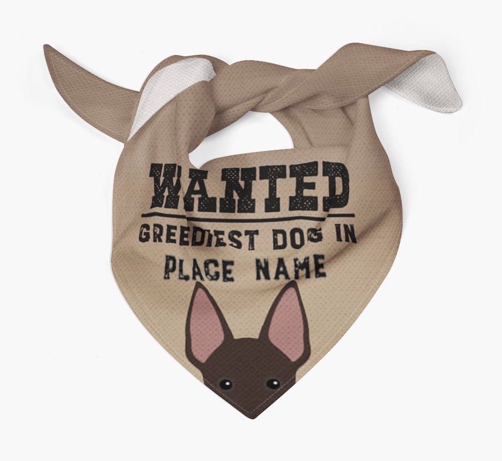 'Wanted' - Personalised {breedFullName} Bandana